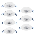 Eglo - Lot de 7 spots encastrables LED/4,9W/230V 2700/4000/6500K Ø 9 cm blancs