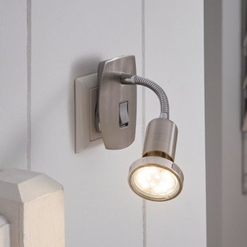 Eglo - Luminaire LED à brancher 1xGU10/2,8W/230V chrome mat