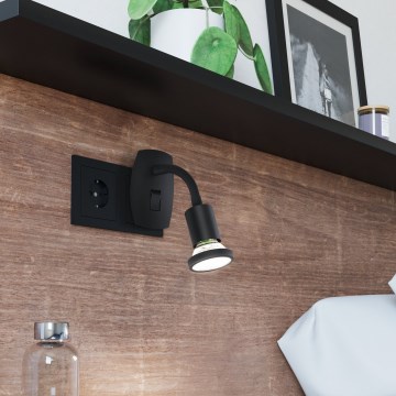 Eglo - Luminaire LED à brancher 1xGU10/4,5W/230V noir