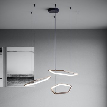 Eglo - Lustre LED dimmable sur câble LED/50W/230V 2200-6500K laiton + télécommande