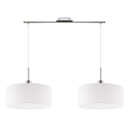 Eglo - Lustre LED suspendu sur câble TUNJA 2xE27/60W/230V blanc