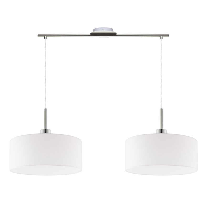 Eglo - Lustre LED suspendu sur câble TUNJA 2xE27/60W/230V blanc