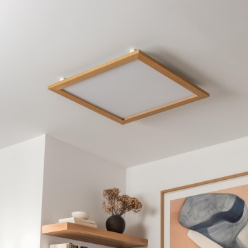 Eglo - Panneau à intensité variable SALOBRENA-TW WOOD LED/32,5W/230V 2700-6500K 64x64 cm marron + Télécommande