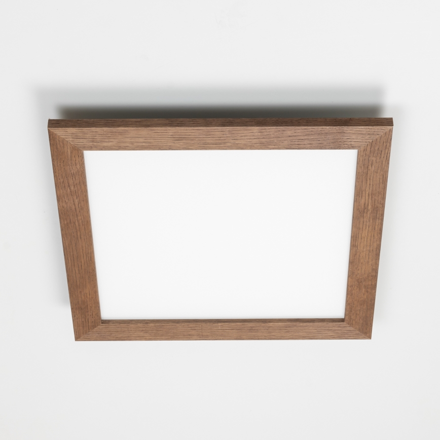 Eglo - Panneau en saillie à intensité variable POZZALLO WOOD LED/21W/230V 2700-6500K 49,5x49,5 cm marron foncé + télécommande