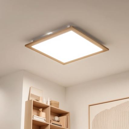 Eglo - Panneau en saillie à intensité variable SALOBRENA-CL WOOD LED/31W/230V 2700-6500K 64x64 cm marron