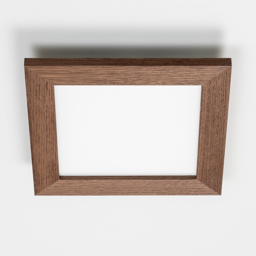 Eglo - Panneau en saillie SALOBRENA-RW WOOD LED/17W/230V 2700/4000K 34x34 cm marron foncé