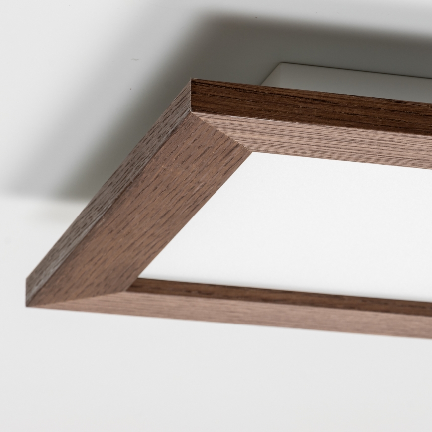 Eglo - Panneau en saillie SALOBRENA-RW WOOD LED/17W/230V 2700/4000K 34x34 cm marron foncé