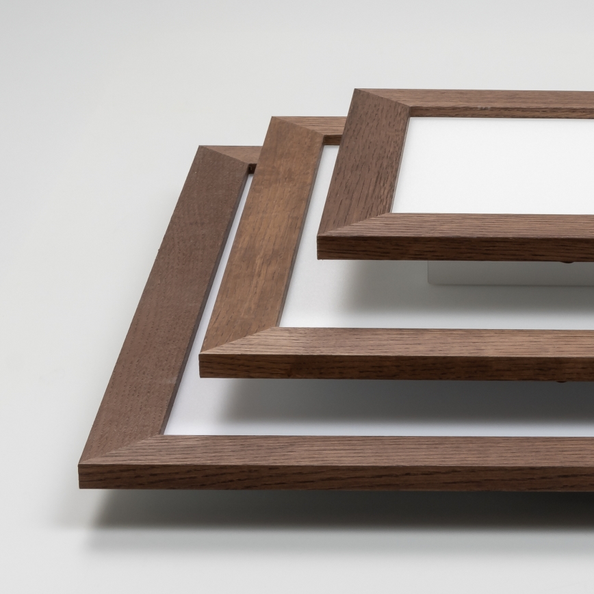 Eglo - Panneau en saillie SALOBRENA-RW WOOD LED/17W/230V 2700/4000K 34x34 cm marron foncé