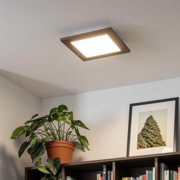 Eglo - Panneau en saillie SALOBRENA-RW WOOD LED/17W/230V 2700/4000K 34x34 cm marron foncé