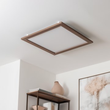 Eglo - Panneau en saillie SALOBRENA-RW WOOD LED/34W/230V 2700/4000K 64x64 cm marron foncé