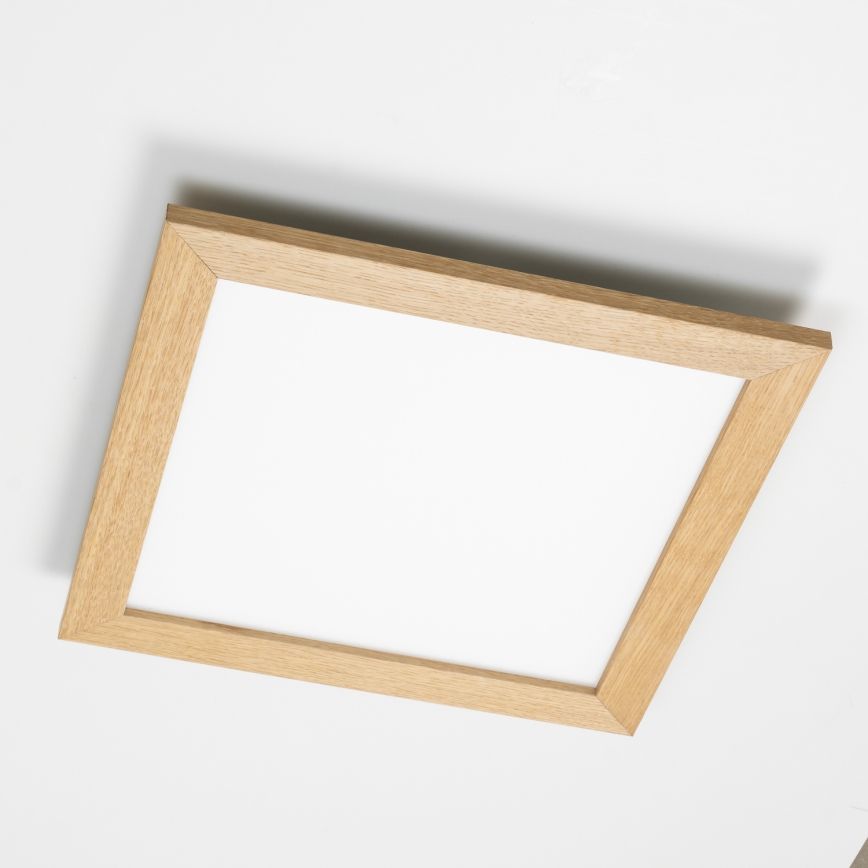 Eglo - Panneau LED RGB dimmable à montage en surface SALOBRENA-C WOOD LED/40W/230V 2700-6500K 49,5x49,5 cm marron + télécommande