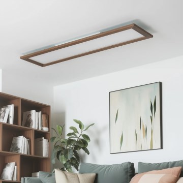 Eglo - Panneau LED RGBW dimmable de surface SALOBRENA-C WOOD LED/34W/230V 2700-6500K 34x124 cm marron foncé + télécommande