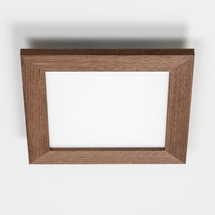 Eglo - Panneau LED RGBW dimmable à montage en saillie SALOBRENA-C WOOD LED/16W/230V 2700-6500K 34x34 cm brun foncé + télécommande