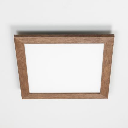 Eglo - Panneau RGB en saillie à intensité variable SALOBRENA-C WOOD LED/24W/230V 2700-6500K 49,5x49,5 cm marron foncé + télécommande