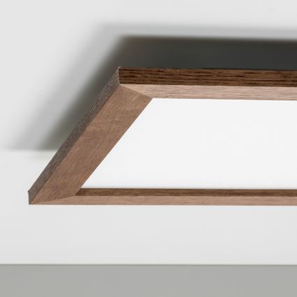 Eglo - Panneau RGB en saillie à intensité variable SALOBRENA-C WOOD LED/24W/230V 2700-6500K 49,5x49,5 cm marron foncé + télécommande