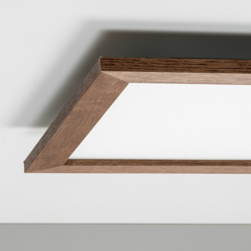 Eglo - Panneau RGB en saillie à intensité variable SALOBRENA-C WOOD LED/24W/230V 2700-6500K 49,5x49,5 cm marron foncé + télécommande
