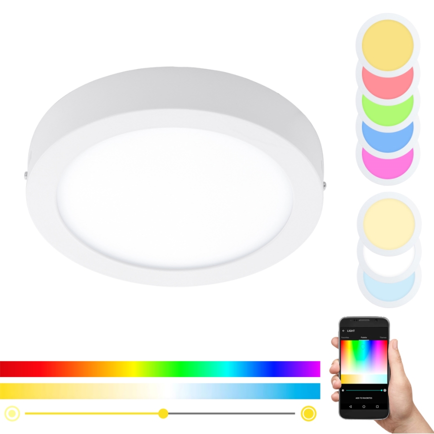 Eglo - Plafonier RGBW à intensité variable FUEVA-C LED/21W/230V