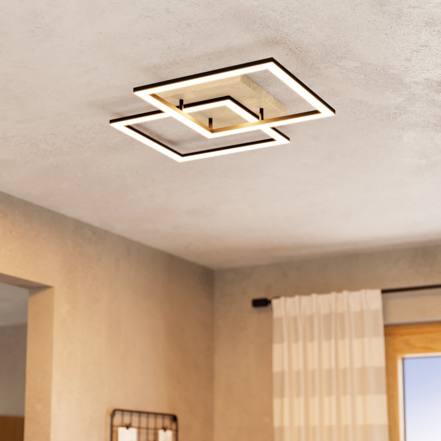 Eglo - Plafonnier à intensité variable 4xLED/32W/230V 2700-6500K marron/noir