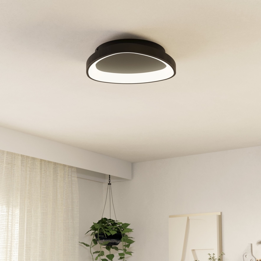 Eglo - Plafonnier à intensité variable LED/12W/230V 2700-6500K noir + télécommande