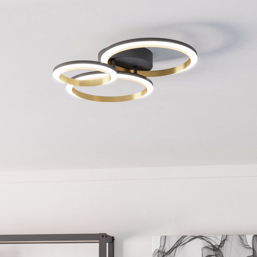 Eglo - Plafonnier à intensité variable LED/20W/230V 4000K noir/doré