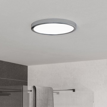 Eglo - Plafonnier de salle de bains LED 14,2 W 230 V 2700/4000/6500 K Ø 27,8 cm IP44 chrome brillant