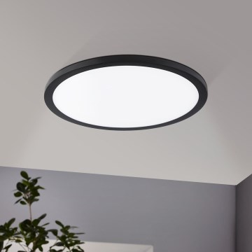 Eglo - Plafonnier encastré LED 22 W/230 V 3000 K noir Ø 22,5 cm