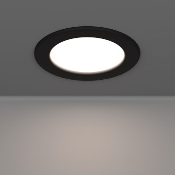Eglo - Plafonnier encastré LED pour salle de bains, 6,3 W, 230 V, températures de couleur 2700/4000/6500 K, Ø 11,9 cm, IP44, noir