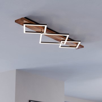 Eglo - Plafonnier LED 2xLED/13W/230V + LED/16W noir/marron