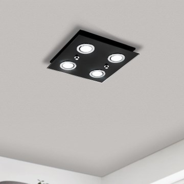 Eglo - Plafonnier LED 4xGU10/2,8W/230V 3000K noir