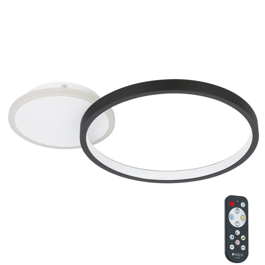 Eglo - Plafonnier LED à intensité variable GAFARES LED/15W/230V noir + Télécommande