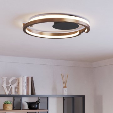 Eglo - Plafonnier LED dimmable 2xLED/20W/230V 2700-6500K Ø 48 cm bronze + télécommande