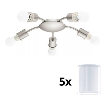 Eglo - Plafonnier LED MY CHOICE 5xE14/4W/230V  chrome mat/blanc