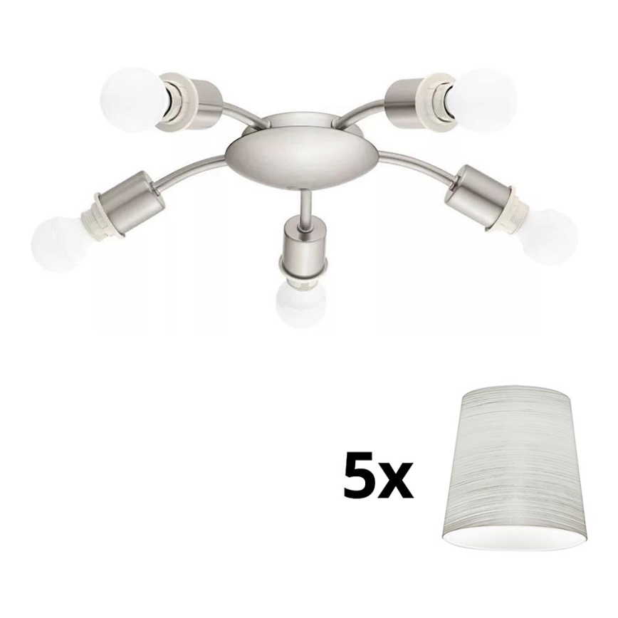 Eglo - Plafonnier LED MY CHOICE 5xE14/4W/230V  chrome mat/crème