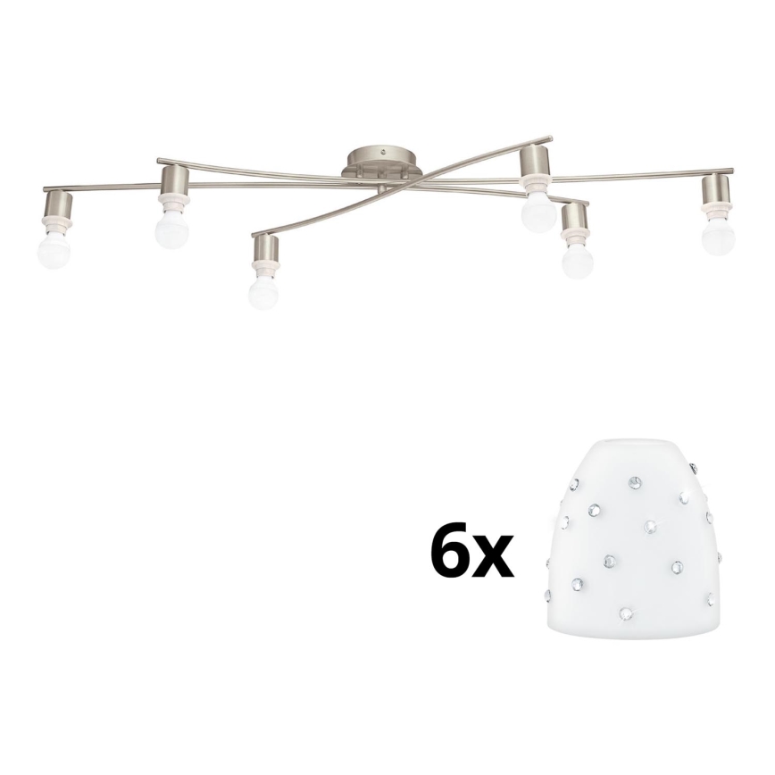 Eglo - Plafonnier LED MY CHOICE 6xE14/4W/230V  chrome mat/blanc