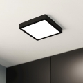 Eglo - Plafonnier LED pour salle de bains LED/17W/230V IP44 noir 21x21 cm