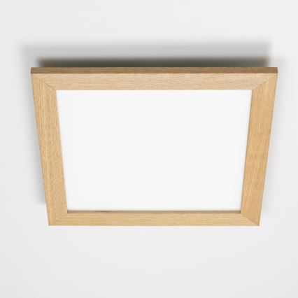 Eglo - panneau LED RGB dimmable à montage en surface SALOBRENA-C WOOD LED/24W/230V 2700-6500K 49,5x49,5 cm marron + télécommande