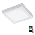 Eglo - Plafonnier LED RGBW à intensité réglable FUEVA-C LED/15,6W/230V Bluetooth 22,5x22,5 cm
