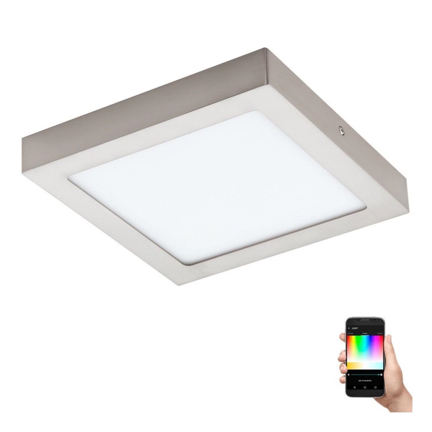 Eglo - Plafonnier LED RGBW dimmable FUEVA-C LED/15,6W/230V Bluetooth 22,5x22,5 cm