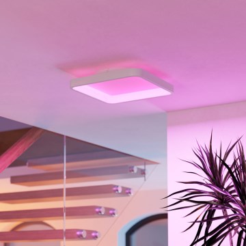 Eglo - Plafonnier LED RGBW dimmable LED/20W/230V 2700-6500K 35x35 cm blanc