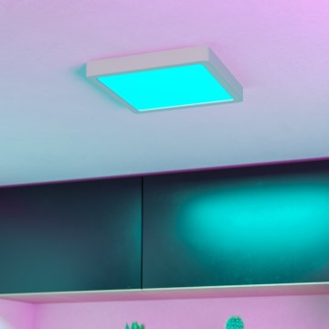 Eglo - Plafonnier LED RGBW dimmable pour salle de bains LED/10,5W/230V 2700-6500K 22x22 cm IP44 blanc