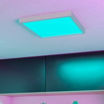 Eglo - Plafonnier LED RGBW dimmable pour salle de bains LED/13,5W/230V 2700-6500K 29,5x29,5 cm IP44 blanc