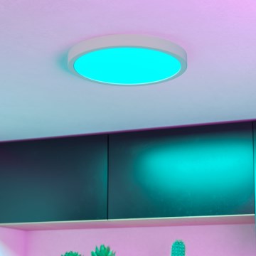 Eglo - Plafonnier LED RGBW dimmable pour salle de bains LED/14,3 W/230 V 2700–6500 K Ø 27,8 cm IP44 blanc
