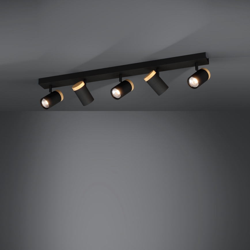 Eglo - Spot LED 5xGU10/4,5W/230V 3000K noir/marron