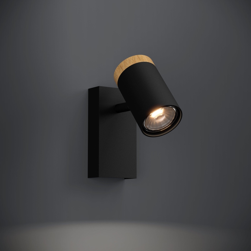 Eglo - Spot mural 1xGU10/4,5W/230V 3000K noir/marron
