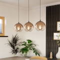Eglo - Suspension à câble 3xE27/60W/230V noir/beige/fumé
