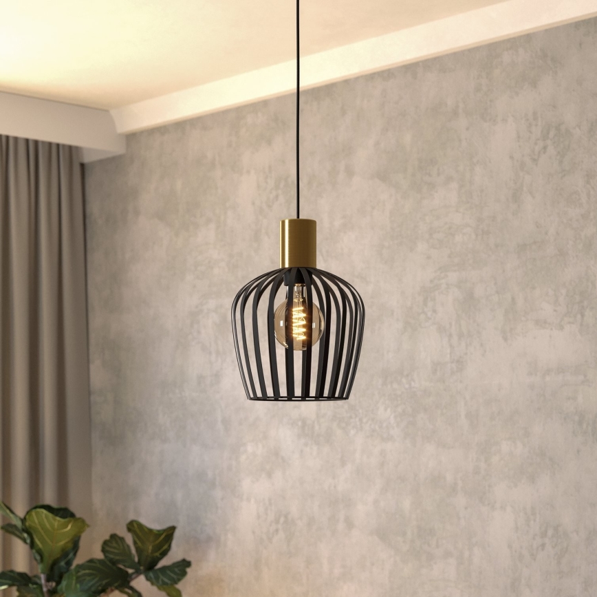 Eglo - Suspension filaire 1xE27/40W/230V noir/doré