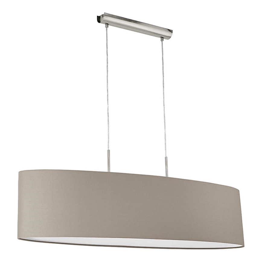 Eglo - Suspension filaire 2xE27/60W/230V taupe