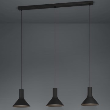 Eglo - Suspension filaire 3xE27/28W/230V noir