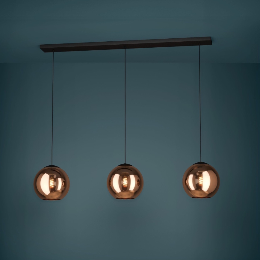 Eglo - Suspension filaire 3xE27/40W/230V cuivre