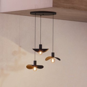 Eglo - Suspension filaire 3xE27/40W/230V noir/doré